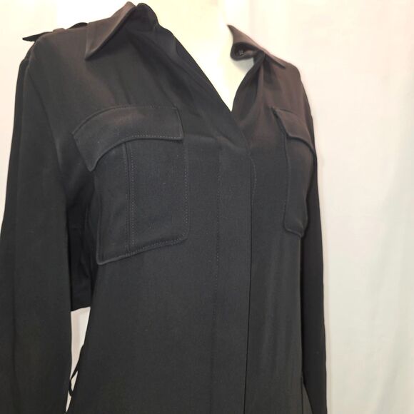 White House Black Market Black Utility Shirt Dress | Size 4 - Picture 1 of 12
